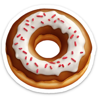 donut with white icing and red sprinkles sticker