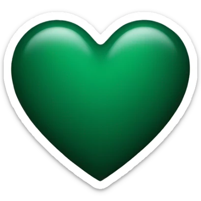 Dark green heart sticker