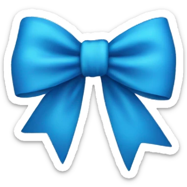 Blue bow sticker