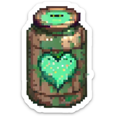 monster energy drink can, pixel art style, simplified can with green accents sticker