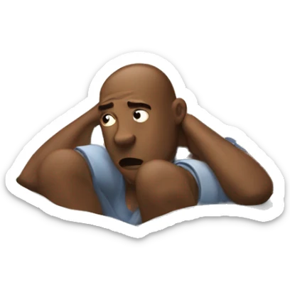 Person trying to get out of bed cuz they are tired sticker