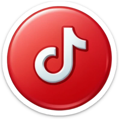 Crea la verificación de tik tok de color rojo  con un bien sticker