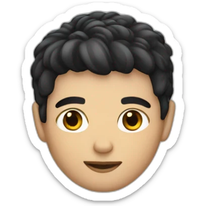 White male with black hair French Crop plus Mid Fade styled down sticker