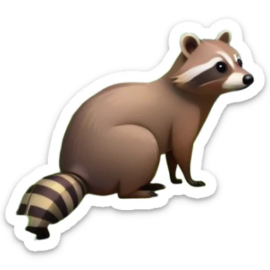 Collage of a raccoon and capybara in a lush, vibrant forest. The raccoon curiously looks around, while the capybara rests peacefully near a stream. The forest is full of green trees, leaves, and soft sunlight. A serene and natural background. sticker