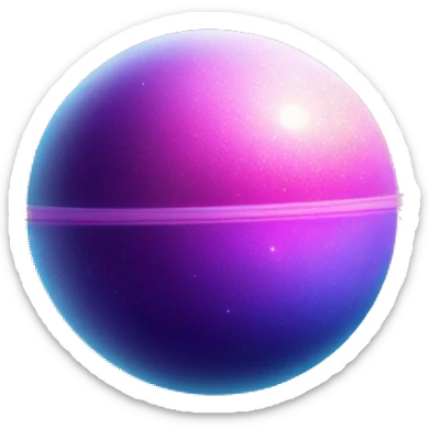 sparkly glittery blue purple and pink gradient planet with a cheesy saturn ring sticker