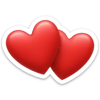 two red hearts sticker