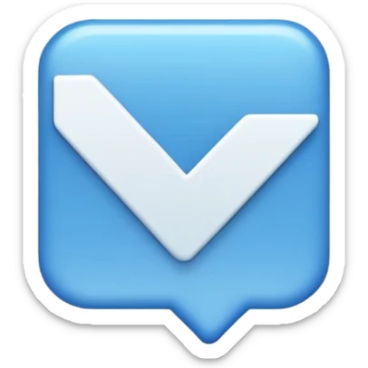 I want to make an verified emoji with an blue square and checkmark in it that is sideways sticker