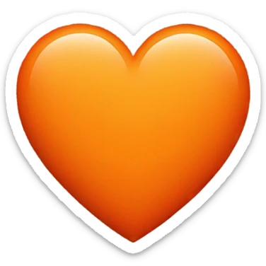 Aesthetic orange heart and inside it a smaller dark orange heart  sticker