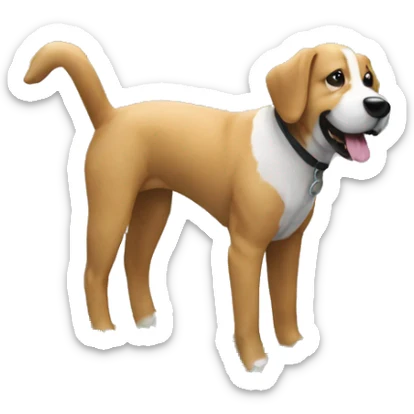 A dog made of glass filled with plants as a terrarium with graffiti doodles sticker