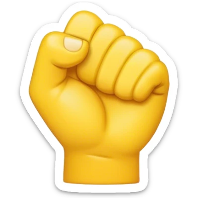 Create me a fist emoji with the thumb in between the index finger and the middle finger sticker