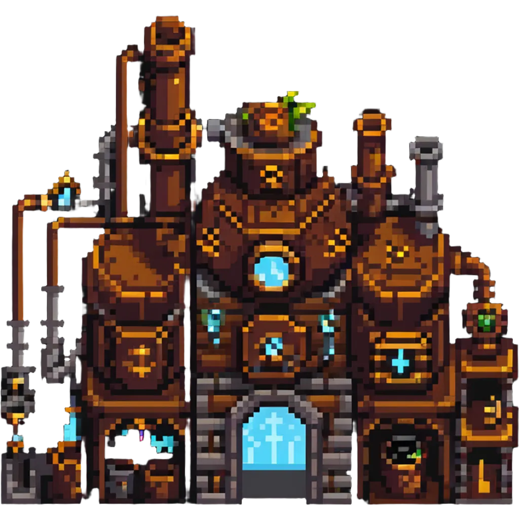 World of Warcraft steampunk factory with fantasy creatures emoji