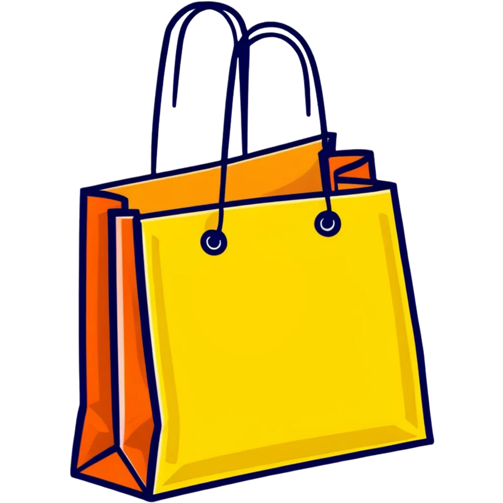 shopping bag with discount tag emoji