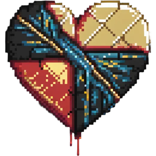 kintsugi heart pixel art emoji