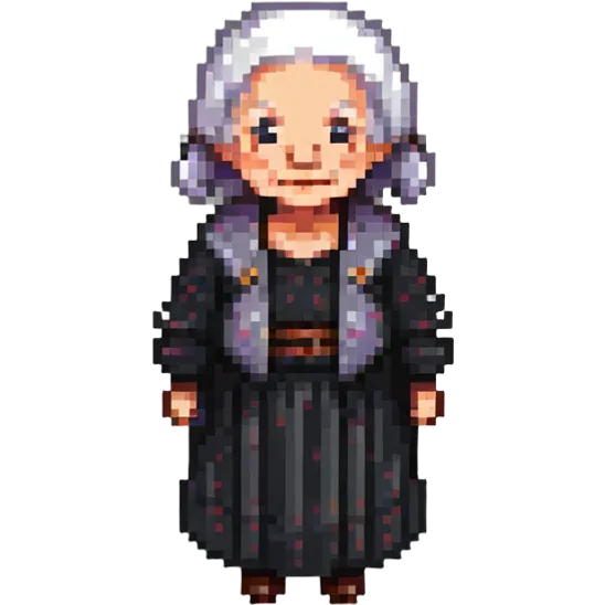 old woman pixel art emoji