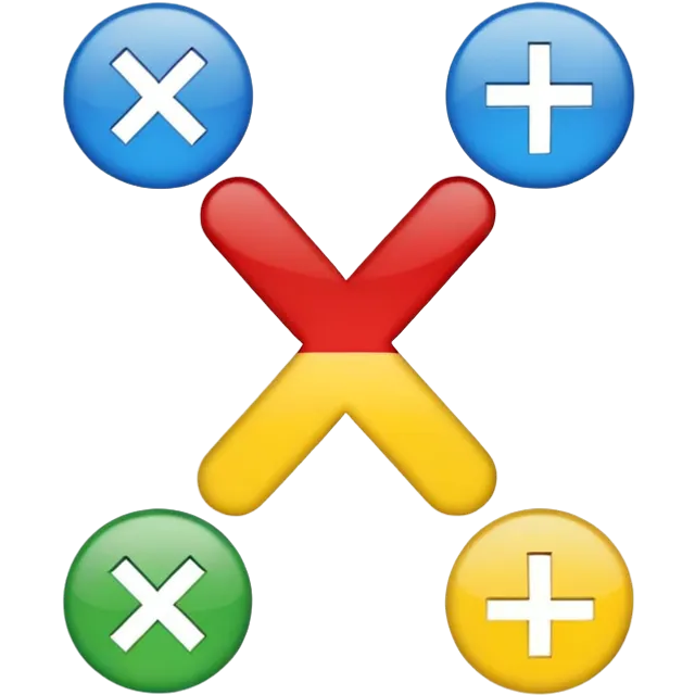 plus symbol, minus symbol, multiplication symbol, division symbol emoji