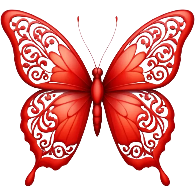 Buttlerfly red  emoji