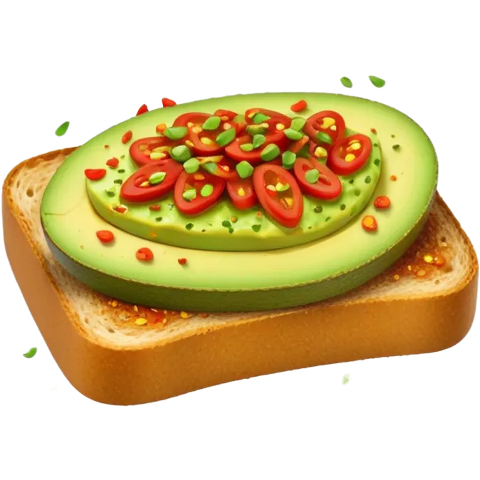 Acocado Toast with Chili flakes  emoji
