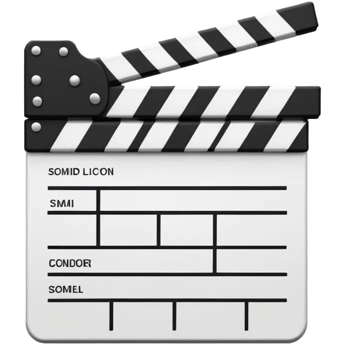 clapperboard reduced to two intersecting lines, ultra minimal emoji