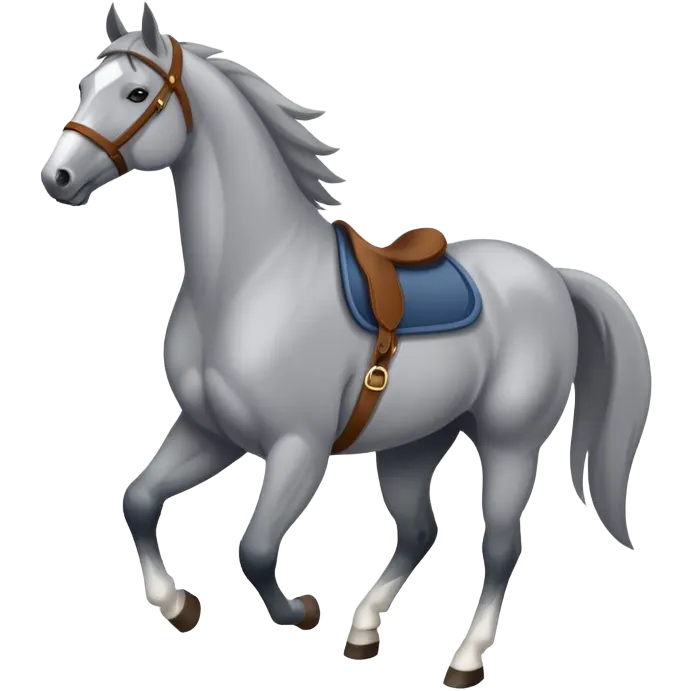 A gray quarter horse emoji