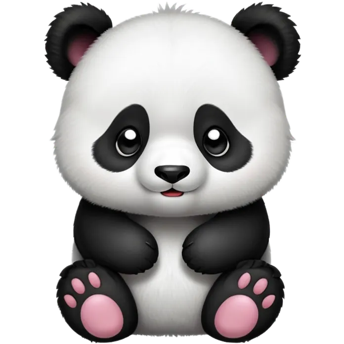 cute panda with grimacing face and paws on cheeks emoji