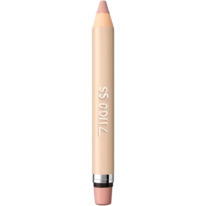 3D emoji-style lip pencil in nude beige color, labeled ‘Miss Tais 765’, with a sleek minimalist design. emoji