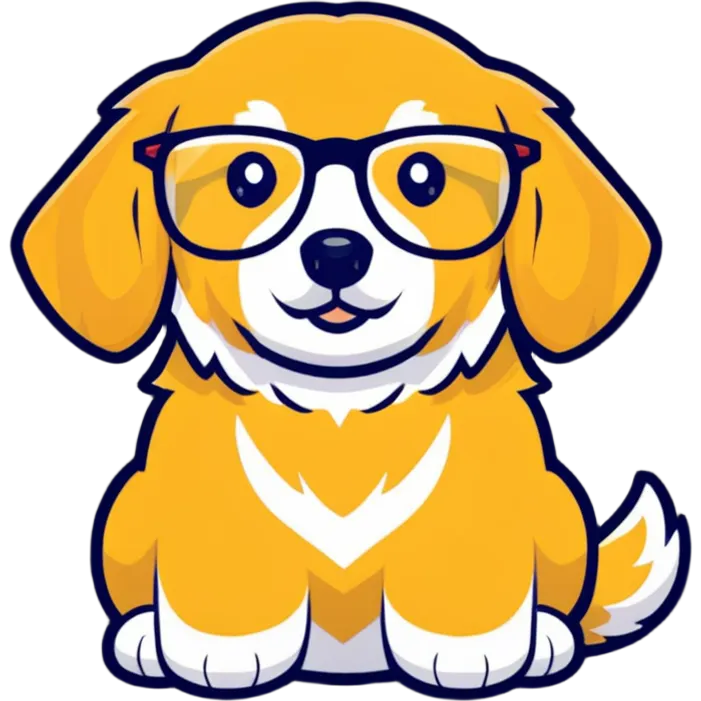 Golden retriever wearing glasses  emoji
