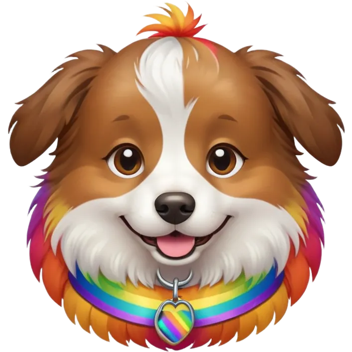 Dog with an gay emoji