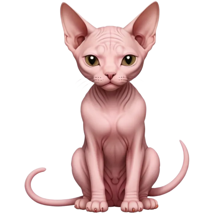 sphynx cat full body sitting with eyes closed emoji