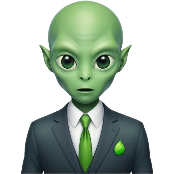 alien in a suit emoji