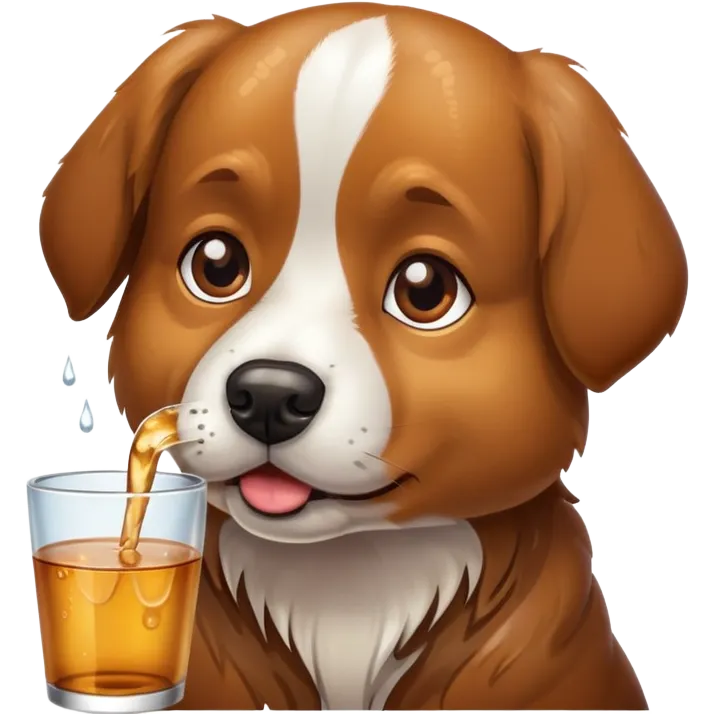 Dog drinking emoji