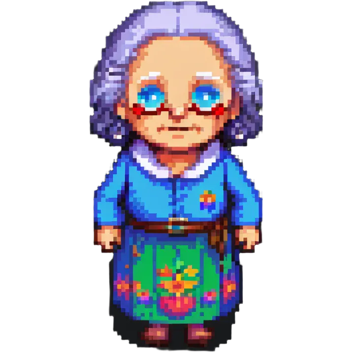 old woman pixel art emoji