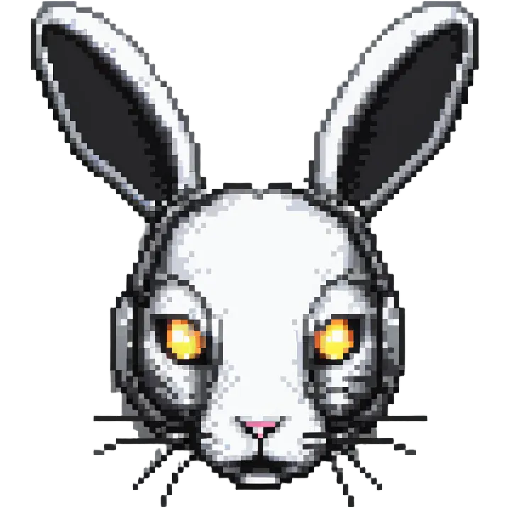 futuristic rabbit robot face, only the face emoji