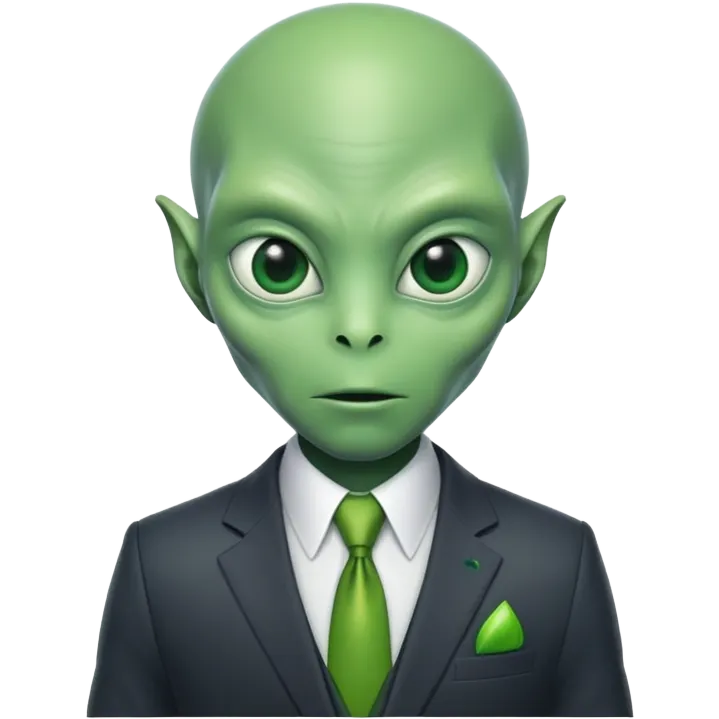 alien in a suit emoji