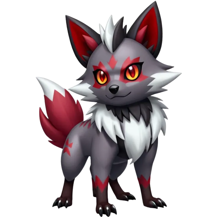 Shiny Dark Zigzagoon-Zorua-Zangoose-Hybrid (Full body) emoji