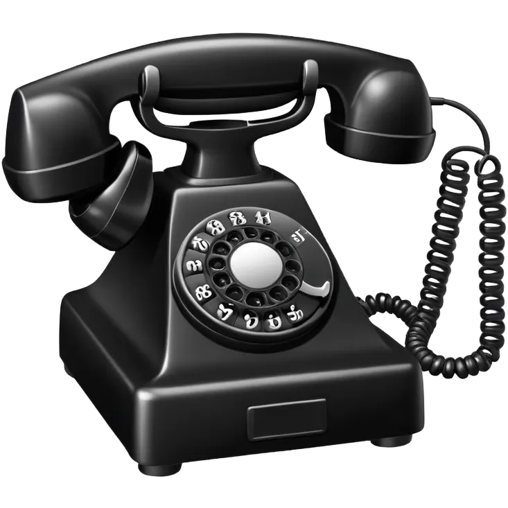 A vintage rotary corded phone with handset and spiral cord emoji