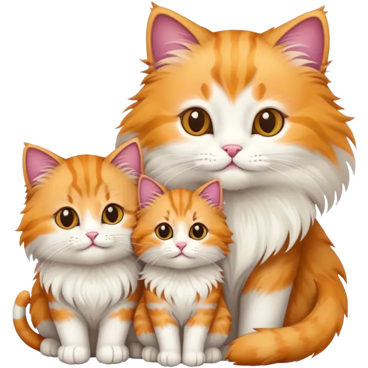 cat family with mother and kittens emoji