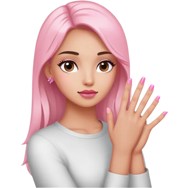 Gözünü kaydıran pembe ojeli emoji