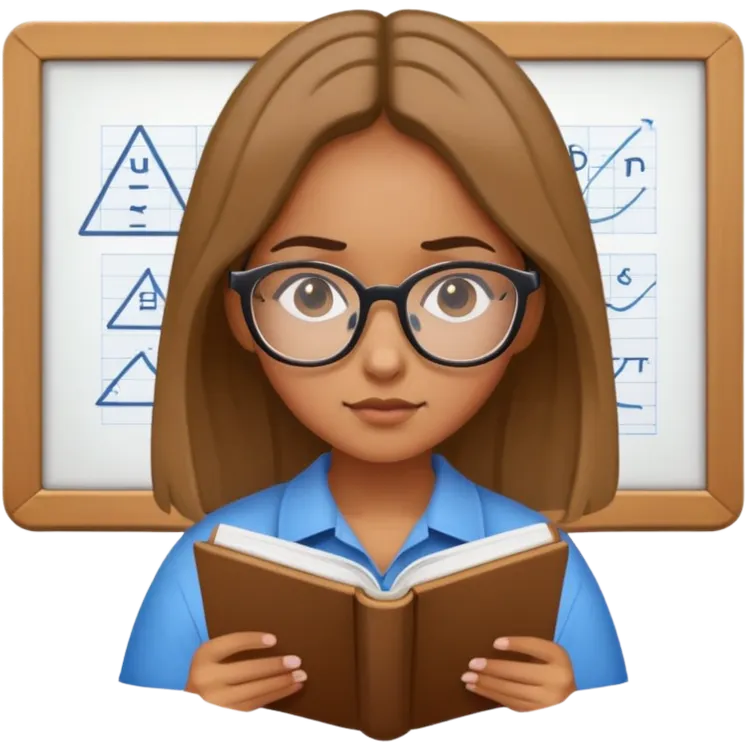 Girl studying for calculus emoji