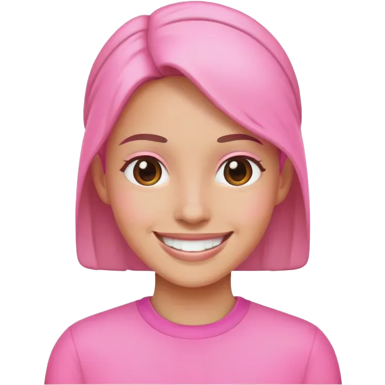 human wearing all pink emoji
