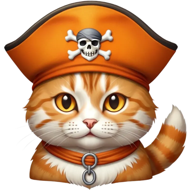 gatto con cappello da pirata emoji