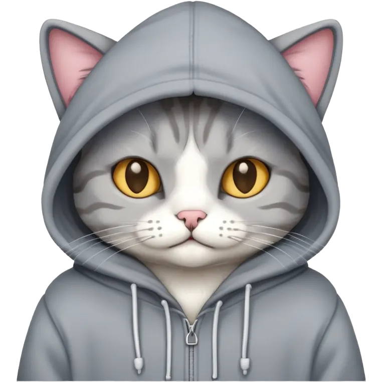 Cat wearing hoodie emoji