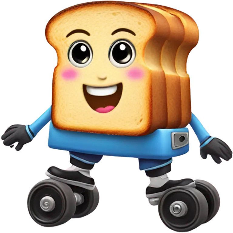 Roller skating toast emoji