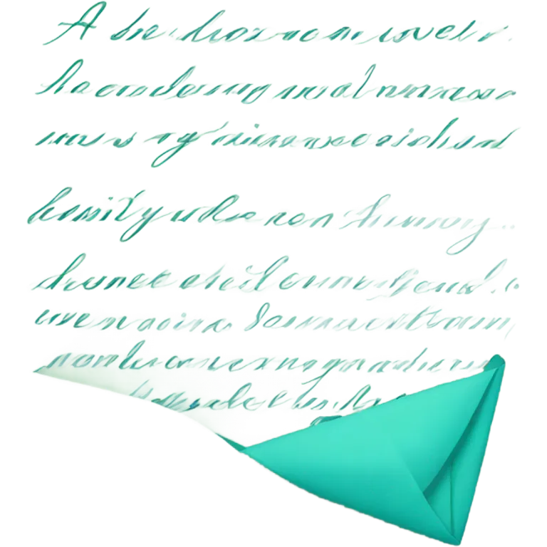 turquoise colour love letter emoji