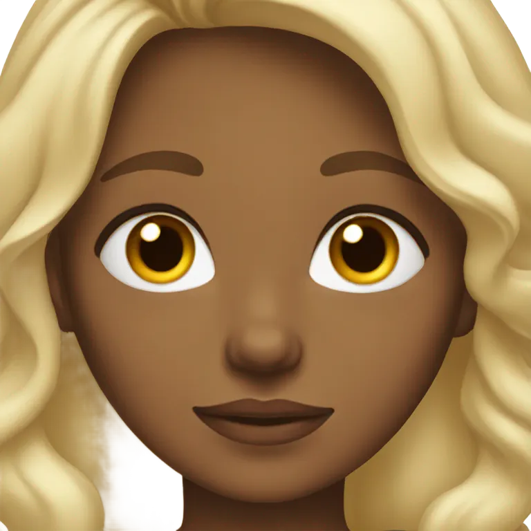 Blonde wavy hair girl and brown eyes  emoji