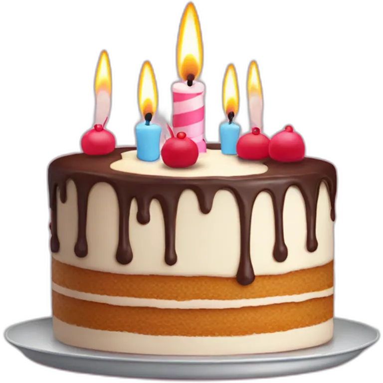 Cake with candle number fourty emoji