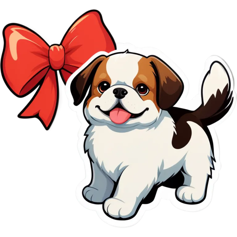 Bow  and a dog ￼ emoji