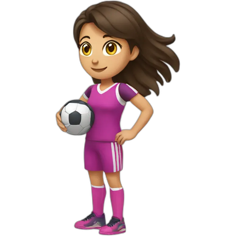 Une fille brune qui fait du handball emoji
