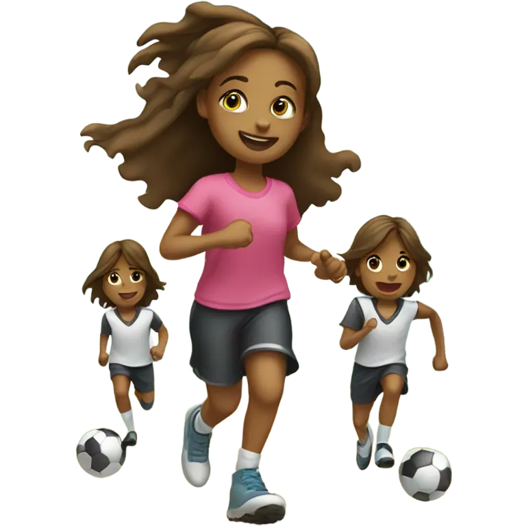 girl with boys outdoors emoji