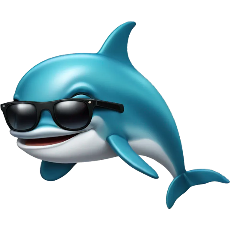 A dolphin wit sunglasses emoji