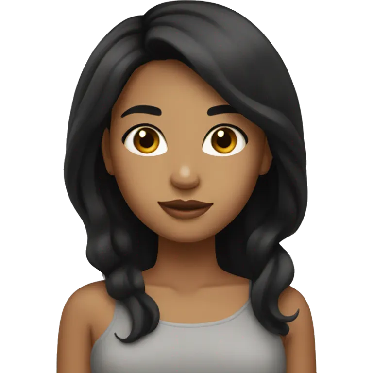 Girl with beautiful black hair with blonde highlightd and brown eyes and tan skin emoji